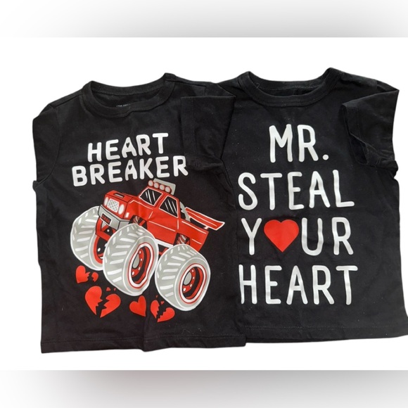 Children’s Place Boy’s 2T t-shirts. Mr. Steal your ❤️ and Heart Breaker. - Picture 1 of 5